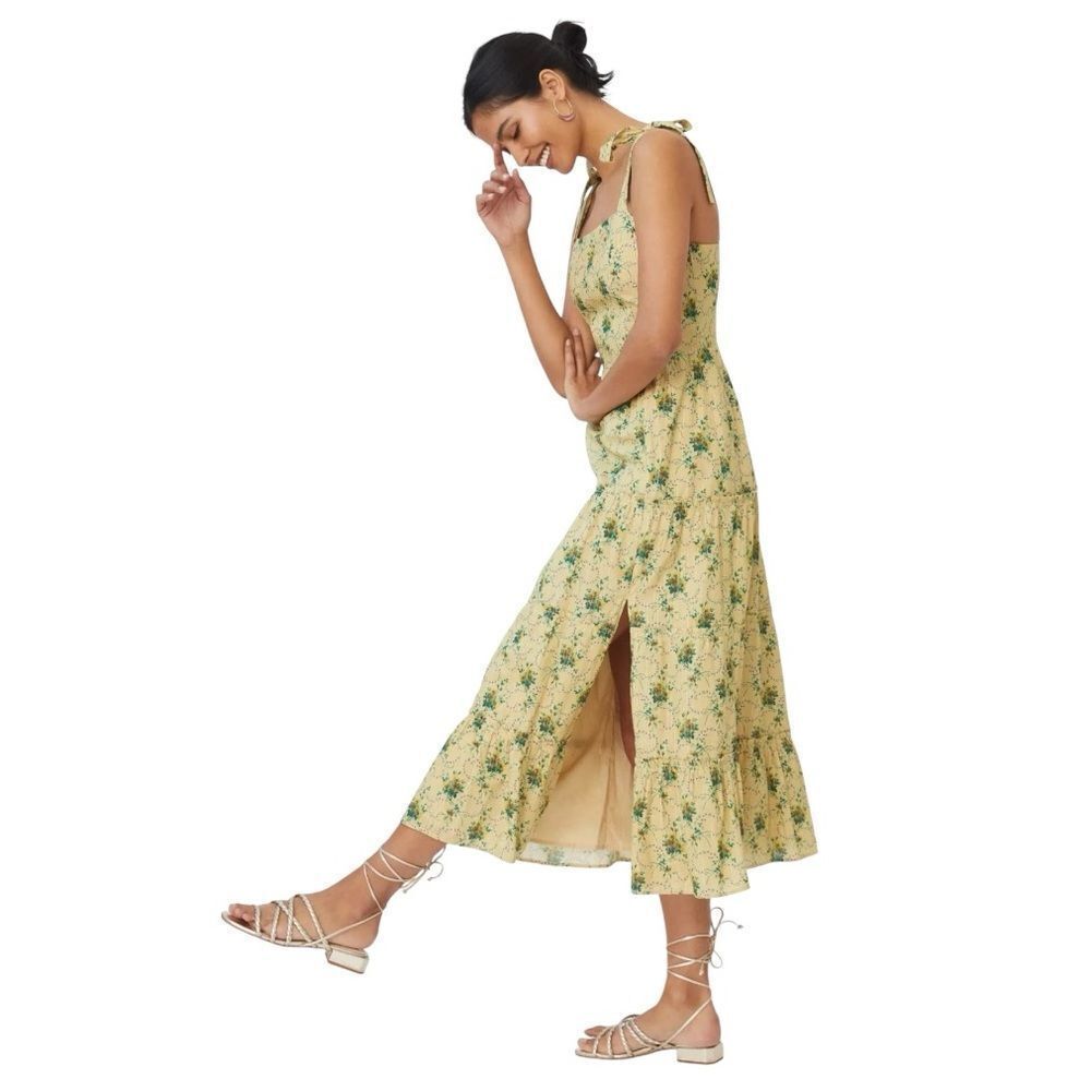 PAIGE Yellow Floral Midi Dress - Picture 9 of 12